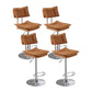 Leather Swivel Adjustable Height Bar Stool Matte Finish Home Low Back Stool Brown 4 Piece Set Bar Stool(33"H) Clearhalo 'Bar Furniture' 'Bar Stools' 'bar_stools' 'furn' 'furn_bar_stools' 'furniture_bar_stools' 'Kitchen & Dining Furniture' 'kitchen&dining_furn' 'kitchen' 'kitchen_furn' Furniture' 4692283