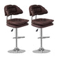 Leather Swivel Adjustable Height Bar Stool Matte Finish Home Low Back Stool Coffee 2 Piece Set Bar Stool(33"H) Clearhalo 'Bar Furniture' 'Bar Stools' 'bar_stools' 'furn' 'furn_bar_stools' 'furniture_bar_stools' 'Kitchen & Dining Furniture' 'kitchen&dining_furn' 'kitchen' 'kitchen_furn' Furniture' 4692285