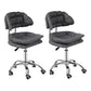 Leather Swivel Adjustable Height Bar Stool Matte Finish Home Low Back Stool Dark Gray 2 Piece Set Counter Stool (23.5"H) Clearhalo 'Bar Furniture' 'Bar Stools' 'bar_stools' 'furn' 'furn_bar_stools' 'furniture_bar_stools' 'Kitchen & Dining Furniture' 'kitchen&dining_furn' 'kitchen' 'kitchen_furn' Furniture' 4692288
