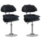 Leather Swivel Adjustable Height Bar Stool Matte Finish Home Low Back Stool Black 2 Piece Set Bar Stool(33"H) Clearhalo 'Bar Furniture' 'Bar Stools' 'bar_stools' 'furn' 'furn_bar_stools' 'furniture_bar_stools' 'Kitchen & Dining Furniture' 'kitchen&dining_furn' 'kitchen' 'kitchen_furn' Furniture' 4692294