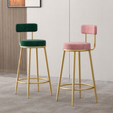 Scandinavian Design Upholstered Armless Stools for Home Low Back Barstools with Metal Legs Clearhalo 'Bar Furniture' 'Bar Stools' 'bar_stools' 'furn' 'furn_bar_stools' 'furniture_bar_stools' 'Kitchen & Dining Furniture' 'kitchen&dining_furn' 'kitchen' 'kitchen_furn' Furniture' 4692299