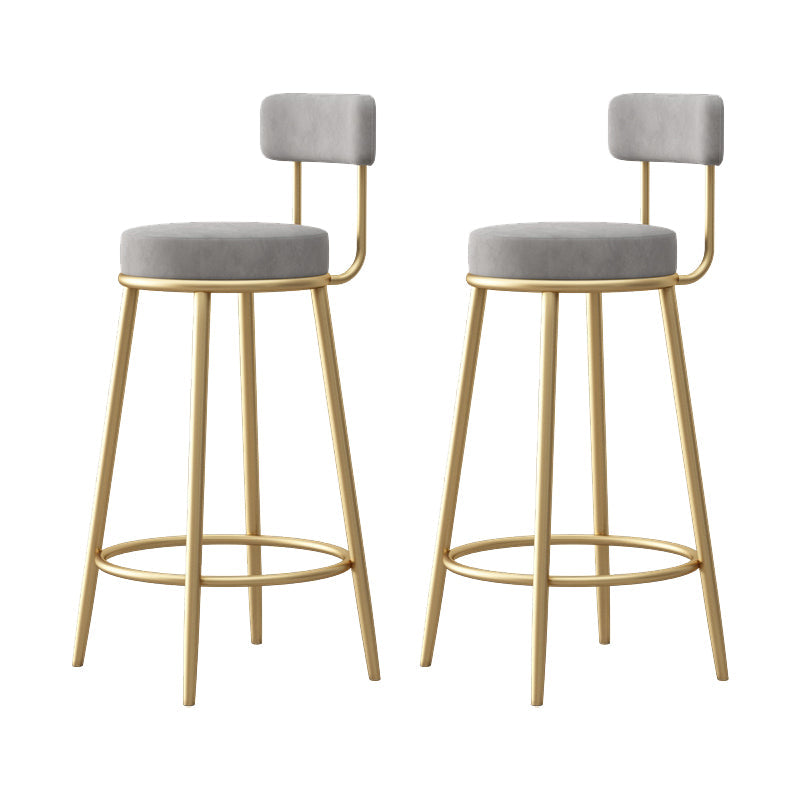 Scandinavian Design Upholstered Armless Stools for Home Low Back Barstools with Metal Legs Grey 2 Piece Set Clearhalo 'Bar Furniture' 'Bar Stools' 'bar_stools' 'furn' 'furn_bar_stools' 'furniture_bar_stools' 'Kitchen & Dining Furniture' 'kitchen&dining_furn' 'kitchen' 'kitchen_furn' Furniture' 4692304