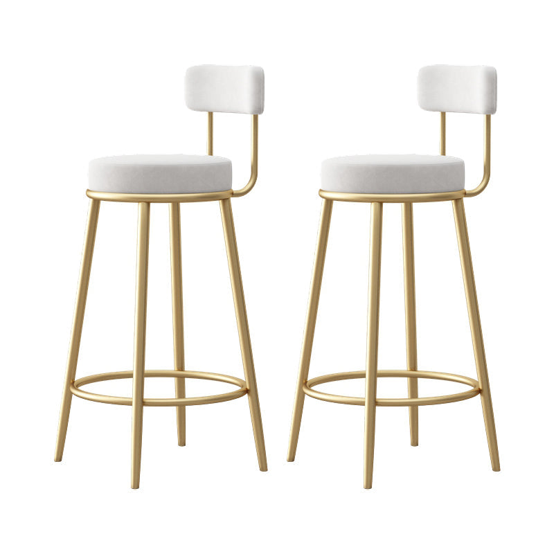 Scandinavian Design Upholstered Armless Stools for Home Low Back Barstools with Metal Legs White 2 Piece Set Clearhalo 'Bar Furniture' 'Bar Stools' 'bar_stools' 'furn' 'furn_bar_stools' 'furniture_bar_stools' 'Kitchen & Dining Furniture' 'kitchen&dining_furn' 'kitchen' 'kitchen_furn' Furniture' 4692307