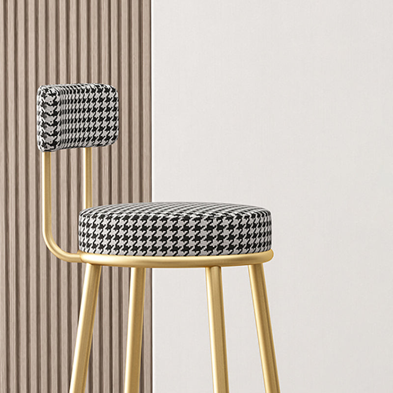 Scandinavian Design Upholstered Armless Stools for Home Low Back Barstools with Metal Legs Clearhalo 'Bar Furniture' 'Bar Stools' 'bar_stools' 'furn' 'furn_bar_stools' 'furniture_bar_stools' 'Kitchen & Dining Furniture' 'kitchen&dining_furn' 'kitchen' 'kitchen_furn' Furniture' 4692311