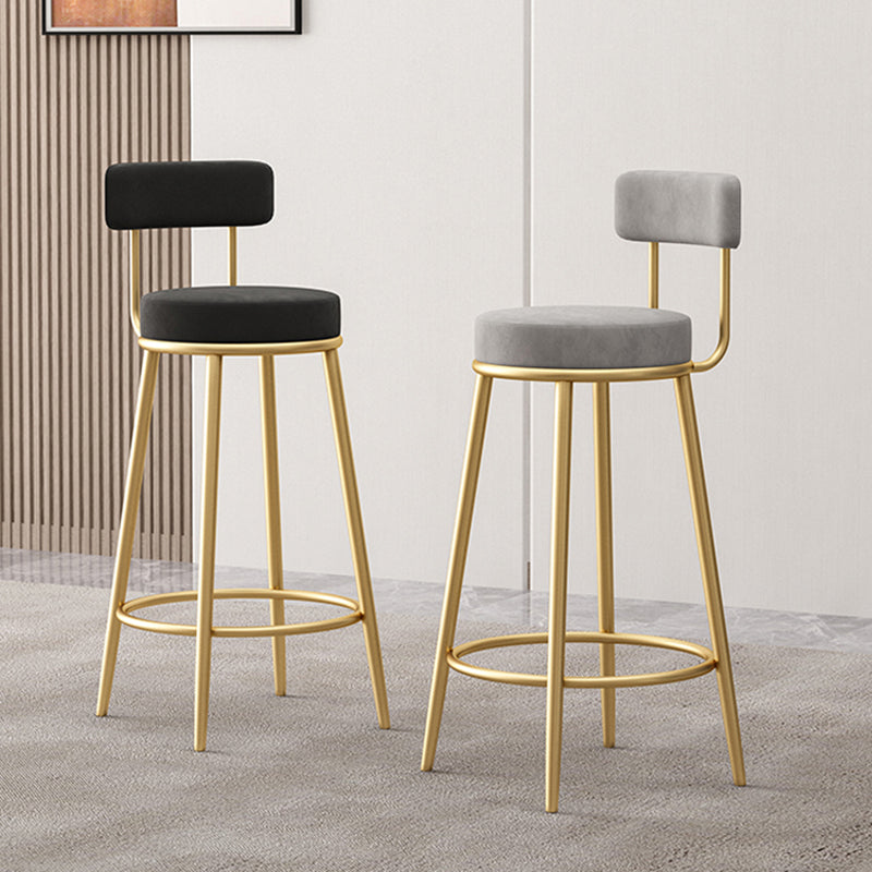 Scandinavian Design Upholstered Armless Stools for Home Low Back Barstools with Metal Legs Clearhalo 'Bar Furniture' 'Bar Stools' 'bar_stools' 'furn' 'furn_bar_stools' 'furniture_bar_stools' 'Kitchen & Dining Furniture' 'kitchen&dining_furn' 'kitchen' 'kitchen_furn' Furniture' 4692313