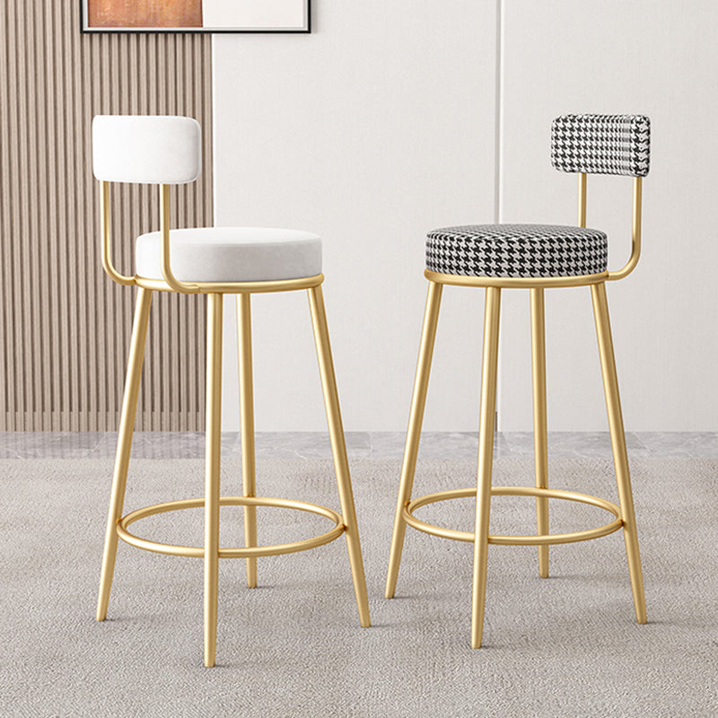 Scandinavian Design Upholstered Armless Stools for Home Low Back Barstools with Metal Legs Clearhalo 'Bar Furniture' 'Bar Stools' 'bar_stools' 'furn' 'furn_bar_stools' 'furniture_bar_stools' 'Kitchen & Dining Furniture' 'kitchen&dining_furn' 'kitchen' 'kitchen_furn' Furniture' 4692314
