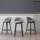 Scandinavian Upholstered Footrest Bar Stool Low Back Home Velvet Matte Finish Stool Clearhalo 'Bar Furniture' 'Bar Stools' 'bar_stools' 'furn' 'furn_bar_stools' 'furniture_bar_stools' 'Kitchen & Dining Furniture' 'kitchen&dining_furn' 'kitchen' 'kitchen_furn' Furniture' 4692320