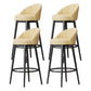 Scandinavian Upholstered Footrest Bar Stool Low Back Home Velvet Matte Finish Stool Beige 4 Piece Set Clearhalo 'Bar Furniture' 'Bar Stools' 'bar_stools' 'furn' 'furn_bar_stools' 'furniture_bar_stools' 'Kitchen & Dining Furniture' 'kitchen&dining_furn' 'kitchen' 'kitchen_furn' Furniture' 4692323