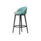 Scandinavian Upholstered Footrest Bar Stool Low Back Home Velvet Matte Finish Stool Lake Green 1 Piece Clearhalo 'Bar Furniture' 'Bar Stools' 'bar_stools' 'furn' 'furn_bar_stools' 'furniture_bar_stools' 'Kitchen & Dining Furniture' 'kitchen&dining_furn' 'kitchen' 'kitchen_furn' Furniture' 4692325