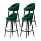 Scandinavian Upholstered Footrest Bar Stool Low Back Home Velvet Matte Finish Stool Green 4 Piece Set Clearhalo 'Bar Furniture' 'Bar Stools' 'bar_stools' 'furn' 'furn_bar_stools' 'furniture_bar_stools' 'Kitchen & Dining Furniture' 'kitchen&dining_furn' 'kitchen' 'kitchen_furn' Furniture' 4692338