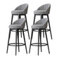 Scandinavian Upholstered Footrest Bar Stool Low Back Home Velvet Matte Finish Stool Grey 4 Piece Set Clearhalo 'Bar Furniture' 'Bar Stools' 'bar_stools' 'furn' 'furn_bar_stools' 'furniture_bar_stools' 'Kitchen & Dining Furniture' 'kitchen&dining_furn' 'kitchen' 'kitchen_furn' Furniture' 4692341