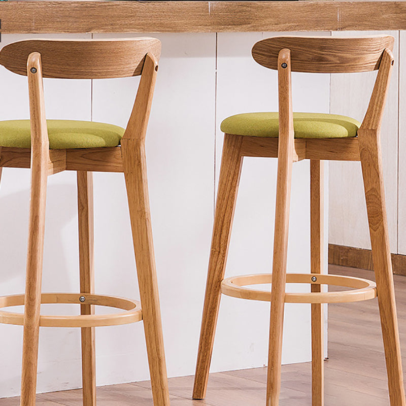 Scandinavian Upholstered Footrest Low Back Stool 27.55'' Beechwood Bar Stool Clearhalo 'Bar Furniture' 'Bar Stools' 'bar_stools' 'furn' 'furn_bar_stools' 'furniture_bar_stools' 'Kitchen & Dining Furniture' 'kitchen&dining_furn' 'kitchen' 'kitchen_furn' Furniture' 4692369