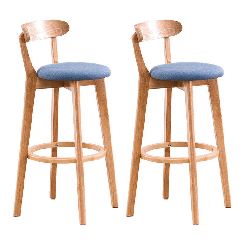 Scandinavian Upholstered Footrest Low Back Stool 27.55'' Beechwood Bar Stool Wood Blue 2 Piece Set Clearhalo 'Bar Furniture' 'Bar Stools' 'bar_stools' 'furn' 'furn_bar_stools' 'furniture_bar_stools' 'Kitchen & Dining Furniture' 'kitchen&dining_furn' 'kitchen' 'kitchen_furn' Furniture' 4692370