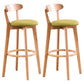 Scandinavian Upholstered Footrest Low Back Stool 27.55'' Beechwood Bar Stool Wood Green 2 Piece Set Clearhalo 'Bar Furniture' 'Bar Stools' 'bar_stools' 'furn' 'furn_bar_stools' 'furniture_bar_stools' 'Kitchen & Dining Furniture' 'kitchen&dining_furn' 'kitchen' 'kitchen_furn' Furniture' 4692373
