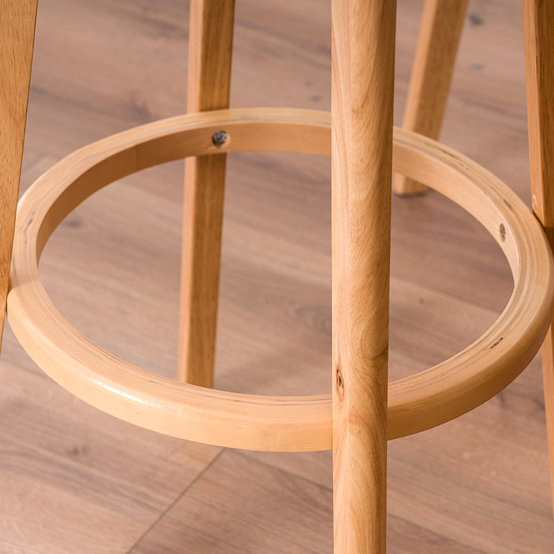 Scandinavian Upholstered Footrest Low Back Stool 27.55'' Beechwood Bar Stool Clearhalo 'Bar Furniture' 'Bar Stools' 'bar_stools' 'furn' 'furn_bar_stools' 'furniture_bar_stools' 'Kitchen & Dining Furniture' 'kitchen&dining_furn' 'kitchen' 'kitchen_furn' Furniture' 4692374