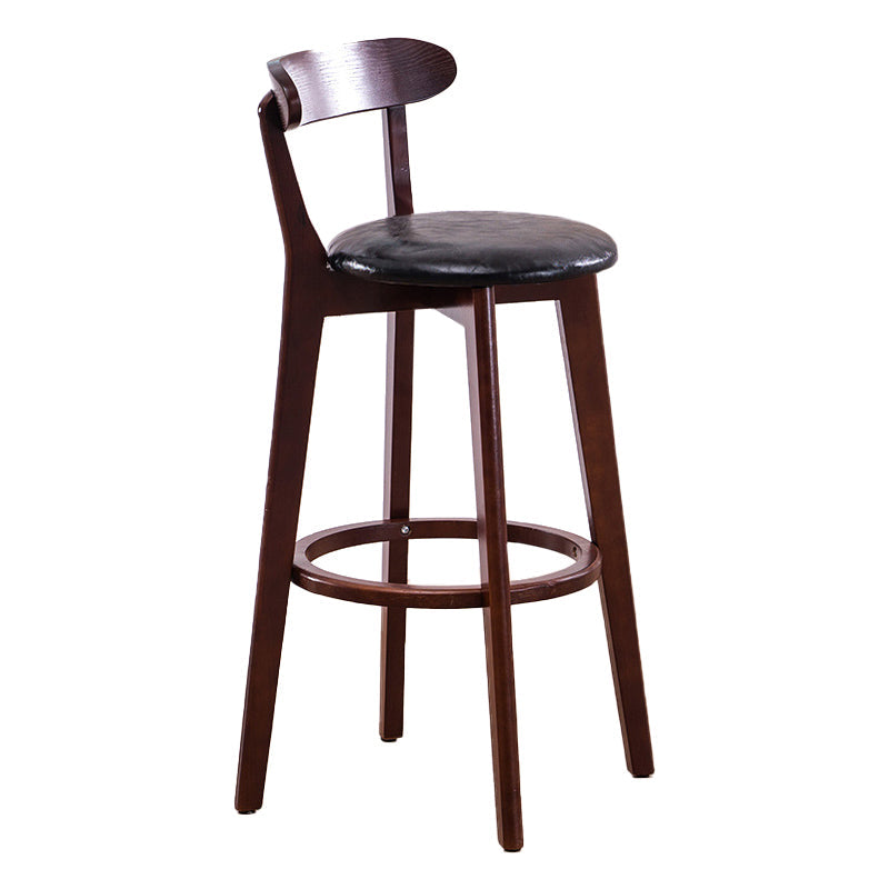 Scandinavian Upholstered Footrest Low Back Stool 27.55'' Beechwood Bar Stool Clearhalo 'Bar Furniture' 'Bar Stools' 'bar_stools' 'furn' 'furn_bar_stools' 'furniture_bar_stools' 'Kitchen & Dining Furniture' 'kitchen&dining_furn' 'kitchen' 'kitchen_furn' Furniture' 4692378