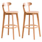 Scandinavian Upholstered Footrest Low Back Stool 27.55'' Beechwood Bar Stool Wood Natural 2 Piece Set Clearhalo 'Bar Furniture' 'Bar Stools' 'bar_stools' 'furn' 'furn_bar_stools' 'furniture_bar_stools' 'Kitchen & Dining Furniture' 'kitchen&dining_furn' 'kitchen' 'kitchen_furn' Furniture' 4692382