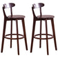 Scandinavian Upholstered Footrest Low Back Stool 27.55'' Beechwood Bar Stool Brown Natural 2 Piece Set Clearhalo 'Bar Furniture' 'Bar Stools' 'bar_stools' 'furn' 'furn_bar_stools' 'furniture_bar_stools' 'Kitchen & Dining Furniture' 'kitchen&dining_furn' 'kitchen' 'kitchen_furn' Furniture' 4692384