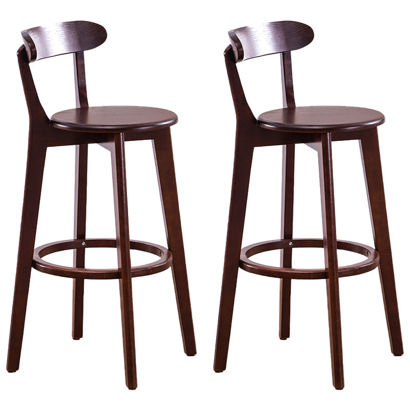 Scandinavian Upholstered Footrest Low Back Stool 27.55'' Beechwood Bar Stool Brown Natural 2 Piece Set Clearhalo 'Bar Furniture' 'Bar Stools' 'bar_stools' 'furn' 'furn_bar_stools' 'furniture_bar_stools' 'Kitchen & Dining Furniture' 'kitchen&dining_furn' 'kitchen' 'kitchen_furn' Furniture' 4692384