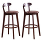 Scandinavian Upholstered Footrest Low Back Stool 27.55'' Beechwood Bar Stool Brown Brown 2 Piece Set Clearhalo 'Bar Furniture' 'Bar Stools' 'bar_stools' 'furn' 'furn_bar_stools' 'furniture_bar_stools' 'Kitchen & Dining Furniture' 'kitchen&dining_furn' 'kitchen' 'kitchen_furn' Furniture' 4692385