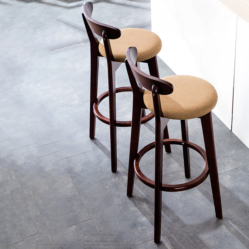 Scandinavian Upholstered Footrest Low Back Stool 27.55'' Beechwood Bar Stool Clearhalo 'Bar Furniture' 'Bar Stools' 'bar_stools' 'furn' 'furn_bar_stools' 'furniture_bar_stools' 'Kitchen & Dining Furniture' 'kitchen&dining_furn' 'kitchen' 'kitchen_furn' Furniture' 4692386