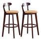 Scandinavian Upholstered Footrest Low Back Stool 27.55'' Beechwood Bar Stool Brown Yellow 2 Piece Set Clearhalo 'Bar Furniture' 'Bar Stools' 'bar_stools' 'furn' 'furn_bar_stools' 'furniture_bar_stools' 'Kitchen & Dining Furniture' 'kitchen&dining_furn' 'kitchen' 'kitchen_furn' Furniture' 4692387