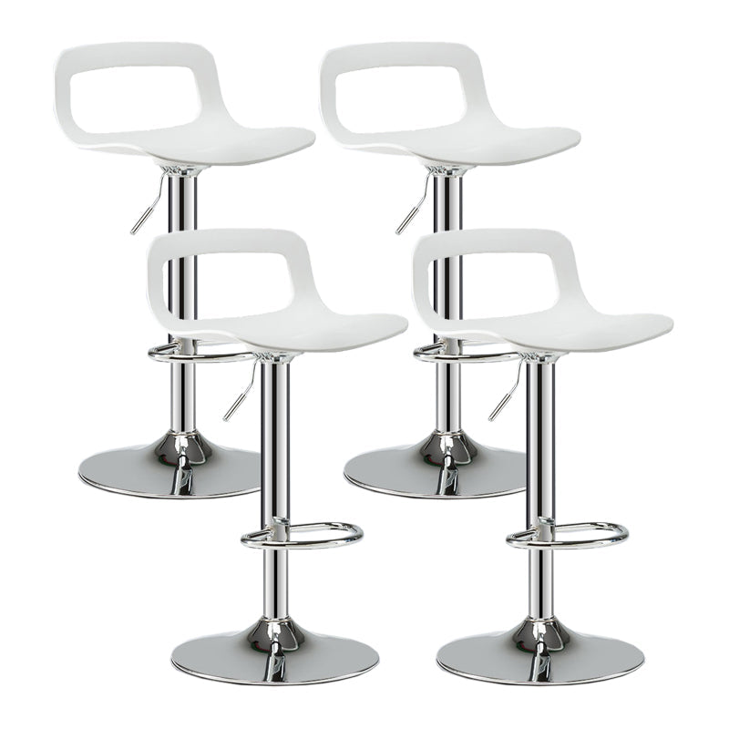 Contemporary Adjustable Height Swivel Bar Stool Home Plastic Footrest Stool Gloss White 4 Piece Set Counter Stool (23.5"H) Clearhalo 'Bar Furniture' 'Bar Stools' 'bar_stools' 'furn' 'furn_bar_stools' 'furniture_bar_stools' 'Kitchen & Dining Furniture' 'kitchen&dining_furn' 'kitchen' 'kitchen_furn' Furniture' 4692393