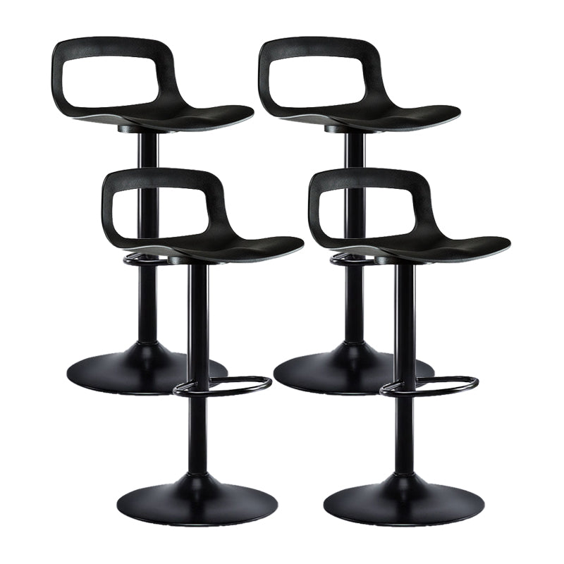 Contemporary Adjustable Height Swivel Bar Stool Home Plastic Footrest Stool Black 4 Piece Set Counter Stool (23.5"H) Clearhalo 'Bar Furniture' 'Bar Stools' 'bar_stools' 'furn' 'furn_bar_stools' 'furniture_bar_stools' 'Kitchen & Dining Furniture' 'kitchen&dining_furn' 'kitchen' 'kitchen_furn' Furniture' 4692395