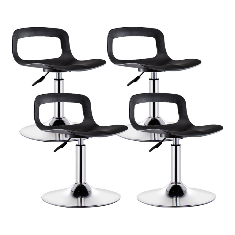 Contemporary Adjustable Height Swivel Bar Stool Home Plastic Footrest Stool Gloss Black 4 Piece Set Short Stool (16" H) Clearhalo 'Bar Furniture' 'Bar Stools' 'bar_stools' 'furn' 'furn_bar_stools' 'furniture_bar_stools' 'Kitchen & Dining Furniture' 'kitchen&dining_furn' 'kitchen' 'kitchen_furn' Furniture' 4692397