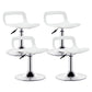 Contemporary Adjustable Height Swivel Bar Stool Home Plastic Footrest Stool Gloss White 4 Piece Set Short Stool (16" H) Clearhalo 'Bar Furniture' 'Bar Stools' 'bar_stools' 'furn' 'furn_bar_stools' 'furniture_bar_stools' 'Kitchen & Dining Furniture' 'kitchen&dining_furn' 'kitchen' 'kitchen_furn' Furniture' 4692399