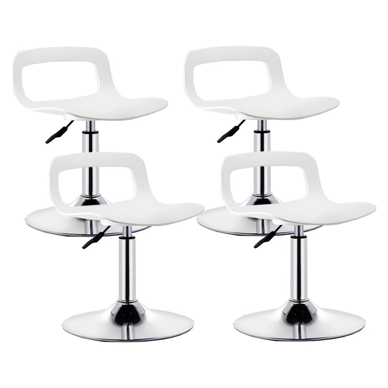 Contemporary Adjustable Height Swivel Bar Stool Home Plastic Footrest Stool Gloss White 4 Piece Set Short Stool (16" H) Clearhalo 'Bar Furniture' 'Bar Stools' 'bar_stools' 'furn' 'furn_bar_stools' 'furniture_bar_stools' 'Kitchen & Dining Furniture' 'kitchen&dining_furn' 'kitchen' 'kitchen_furn' Furniture' 4692399