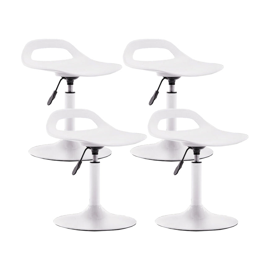 Contemporary Adjustable Height Swivel Bar Stool Home Plastic Footrest Stool White 4 Piece Set Short Stool (16" H) Clearhalo 'Bar Furniture' 'Bar Stools' 'bar_stools' 'furn' 'furn_bar_stools' 'furniture_bar_stools' 'Kitchen & Dining Furniture' 'kitchen&dining_furn' 'kitchen' 'kitchen_furn' Furniture' 4692401