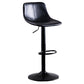 Adjustable Height Leather Footrest Bar Stool Matte Finish Home Low Back Stool Textured Black 1 Piece Bar Stool(30"H) Clearhalo 'Bar Furniture' 'Bar Stools' 'bar_stools' 'furn' 'furn_bar_stools' 'furniture_bar_stools' 'Kitchen & Dining Furniture' 'kitchen&dining_furn' 'kitchen' 'kitchen_furn' Furniture' 4692521
