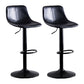 Adjustable Height Leather Footrest Bar Stool Matte Finish Home Low Back Stool Textured Black 2 Piece Set Bar Stool(30"H) Clearhalo 'Bar Furniture' 'Bar Stools' 'bar_stools' 'furn' 'furn_bar_stools' 'furniture_bar_stools' 'Kitchen & Dining Furniture' 'kitchen&dining_furn' 'kitchen' 'kitchen_furn' Furniture' 4692522