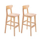Contemporary Upholstered Footrest Low Back Stool Home Oak Wood Bar Stool Wood 2 Piece Set Clearhalo 'Bar Furniture' 'Bar Stools' 'bar_stools' 'furn' 'furn_bar_stools' 'furniture_bar_stools' 'Kitchen & Dining Furniture' 'kitchen&dining_furn' 'kitchen' 'kitchen_furn' Furniture' 4692551