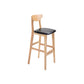 Contemporary Upholstered Footrest Low Back Stool Home Oak Wood Bar Stool Black 1 Piece Clearhalo 'Bar Furniture' 'Bar Stools' 'bar_stools' 'furn' 'furn_bar_stools' 'furniture_bar_stools' 'Kitchen & Dining Furniture' 'kitchen&dining_furn' 'kitchen' 'kitchen_furn' Furniture' 4692566