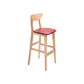 Contemporary Upholstered Footrest Low Back Stool Home Oak Wood Bar Stool Burgundy 1 Piece Counter Stool(26"H) Clearhalo 'Bar Furniture' 'Bar Stools' 'bar_stools' 'furn' 'furn_bar_stools' 'furniture_bar_stools' 'Kitchen & Dining Furniture' 'kitchen&dining_furn' 'kitchen' 'kitchen_furn' Furniture' 4692569