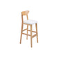 Contemporary Upholstered Footrest Low Back Stool Home Oak Wood Bar Stool White 1 Piece Bar Stool(30"H) Clearhalo 'Bar Furniture' 'Bar Stools' 'bar_stools' 'furn' 'furn_bar_stools' 'furniture_bar_stools' 'Kitchen & Dining Furniture' 'kitchen&dining_furn' 'kitchen' 'kitchen_furn' Furniture' 4692572