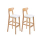 Contemporary Upholstered Footrest Low Back Stool Home Oak Wood Bar Stool White 2 Piece Set Bar Stool(30"H) Clearhalo 'Bar Furniture' 'Bar Stools' 'bar_stools' 'furn' 'furn_bar_stools' 'furniture_bar_stools' 'Kitchen & Dining Furniture' 'kitchen&dining_furn' 'kitchen' 'kitchen_furn' Furniture' 4692573