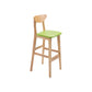 Contemporary Upholstered Footrest Low Back Stool Home Oak Wood Bar Stool Fruit Green 1 Piece Clearhalo 'Bar Furniture' 'Bar Stools' 'bar_stools' 'furn' 'furn_bar_stools' 'furniture_bar_stools' 'Kitchen & Dining Furniture' 'kitchen&dining_furn' 'kitchen' 'kitchen_furn' Furniture' 4692578