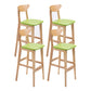 Contemporary Upholstered Footrest Low Back Stool Home Oak Wood Bar Stool Fruit Green 4 Piece Set Clearhalo 'Bar Furniture' 'Bar Stools' 'bar_stools' 'furn' 'furn_bar_stools' 'furniture_bar_stools' 'Kitchen & Dining Furniture' 'kitchen&dining_furn' 'kitchen' 'kitchen_furn' Furniture' 4692580