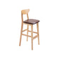 Contemporary Upholstered Footrest Low Back Stool Home Oak Wood Bar Stool Brown 1 Piece Clearhalo 'Bar Furniture' 'Bar Stools' 'bar_stools' 'furn' 'furn_bar_stools' 'furniture_bar_stools' 'Kitchen & Dining Furniture' 'kitchen&dining_furn' 'kitchen' 'kitchen_furn' Furniture' 4692581