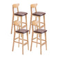 Contemporary Upholstered Footrest Low Back Stool Home Oak Wood Bar Stool Brown 4 Piece Set Clearhalo 'Bar Furniture' 'Bar Stools' 'bar_stools' 'furn' 'furn_bar_stools' 'furniture_bar_stools' 'Kitchen & Dining Furniture' 'kitchen&dining_furn' 'kitchen' 'kitchen_furn' Furniture' 4692583