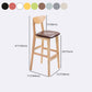 Contemporary Upholstered Footrest Low Back Stool Home Oak Wood Bar Stool Clearhalo 'Bar Furniture' 'Bar Stools' 'bar_stools' 'furn' 'furn_bar_stools' 'furniture_bar_stools' 'Kitchen & Dining Furniture' 'kitchen&dining_furn' 'kitchen' 'kitchen_furn' Furniture' 4692587