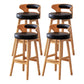 Scandinavian Low Back Upholstered Footrest Bar Stool Home Rubberwood Stool Black 4 Piece Set Bar Stool(30"H) Clearhalo 'Bar Furniture' 'Bar Stools' 'bar_stools' 'furn' 'furn_bar_stools' 'furniture_bar_stools' 'Kitchen & Dining Furniture' 'kitchen&dining_furn' 'kitchen' 'kitchen_furn' Furniture' 4692593