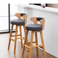 Scandinavian Low Back Upholstered Footrest Bar Stool Home Rubberwood Stool Clearhalo 'Bar Furniture' 'Bar Stools' 'bar_stools' 'furn' 'furn_bar_stools' 'furniture_bar_stools' 'Kitchen & Dining Furniture' 'kitchen&dining_furn' 'kitchen' 'kitchen_furn' Furniture' 4692599