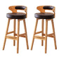 Scandinavian Low Back Upholstered Footrest Bar Stool Home Rubberwood Stool Coffee 2 Piece Set Bar Stool(30"H) Clearhalo 'Bar Furniture' 'Bar Stools' 'bar_stools' 'furn' 'furn_bar_stools' 'furniture_bar_stools' 'Kitchen & Dining Furniture' 'kitchen&dining_furn' 'kitchen' 'kitchen_furn' Furniture' 4692607
