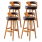 Scandinavian Low Back Upholstered Footrest Bar Stool Home Rubberwood Stool Coffee 4 Piece Set Bar Stool(30"H) Clearhalo 'Bar Furniture' 'Bar Stools' 'bar_stools' 'furn' 'furn_bar_stools' 'furniture_bar_stools' 'Kitchen & Dining Furniture' 'kitchen&dining_furn' 'kitchen' 'kitchen_furn' Furniture' 4692608