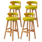 Scandinavian Low Back Upholstered Footrest Bar Stool Home Rubberwood Stool Green 4 Piece Set Bar Stool(30"H) Clearhalo 'Bar Furniture' 'Bar Stools' 'bar_stools' 'furn' 'furn_bar_stools' 'furniture_bar_stools' 'Kitchen & Dining Furniture' 'kitchen&dining_furn' 'kitchen' 'kitchen_furn' Furniture' 4692611