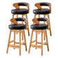 Scandinavian Low Back Upholstered Footrest Bar Stool Home Rubberwood Stool Black 4 Piece Set Counter Stool(26"H) Clearhalo 'Bar Furniture' 'Bar Stools' 'bar_stools' 'furn' 'furn_bar_stools' 'furniture_bar_stools' 'Kitchen & Dining Furniture' 'kitchen&dining_furn' 'kitchen' 'kitchen_furn' Furniture' 4692629